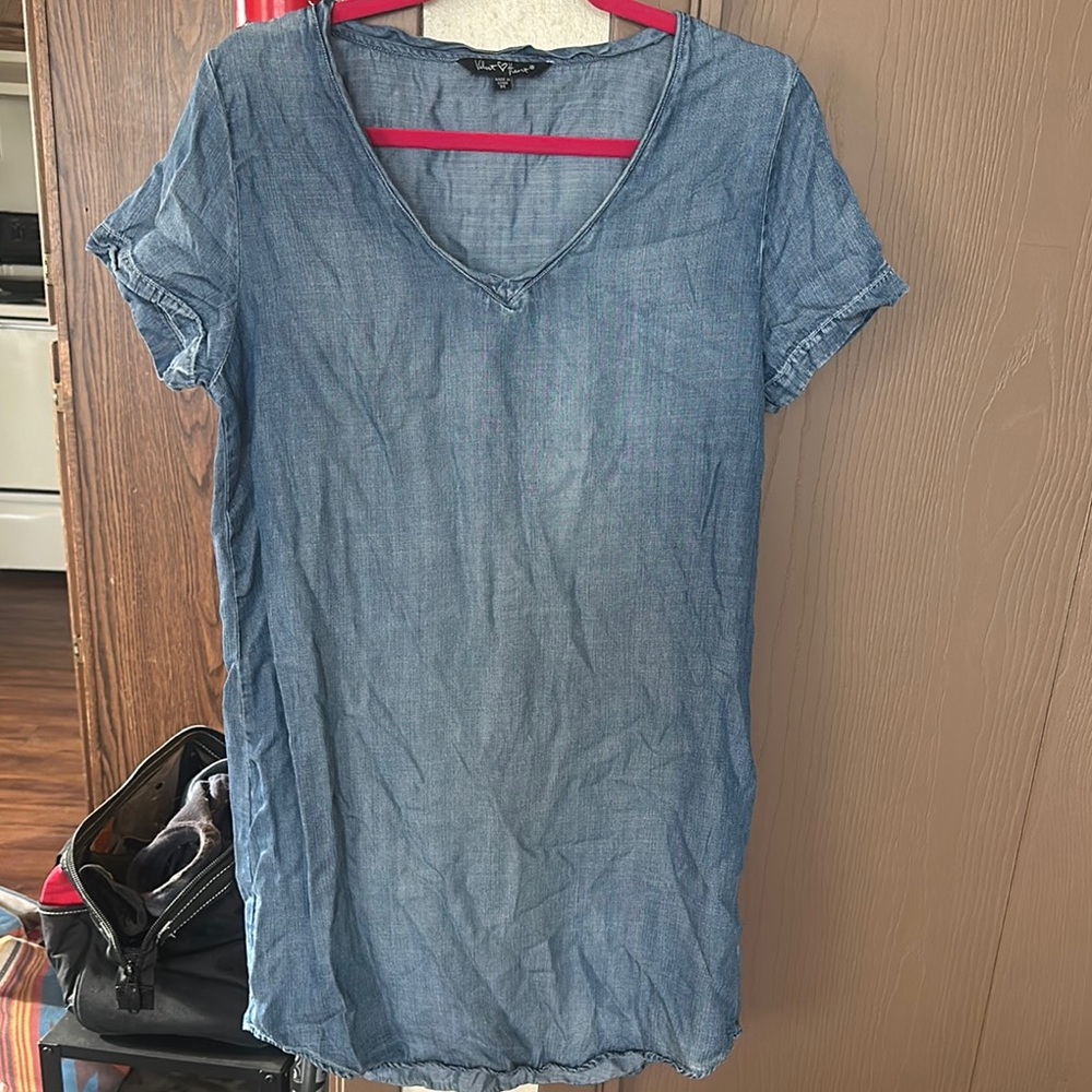 Blue Denim V-Neck Top